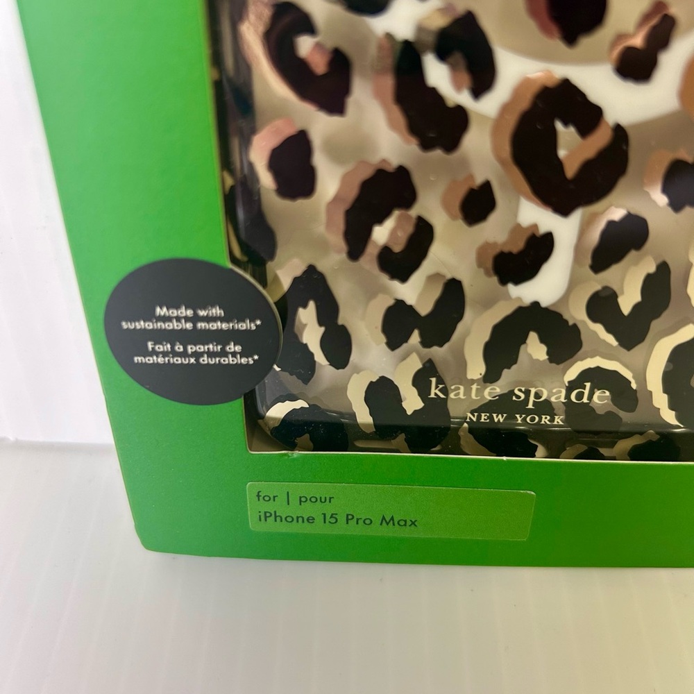 โ ๏ธโKate Spadeโ NIB IPhone 15 Pro Max Leopard Black/Gold Print Case for MagSafe - Picture 3 of 10